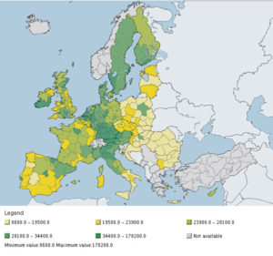 PIB Regional por habitante y regiones